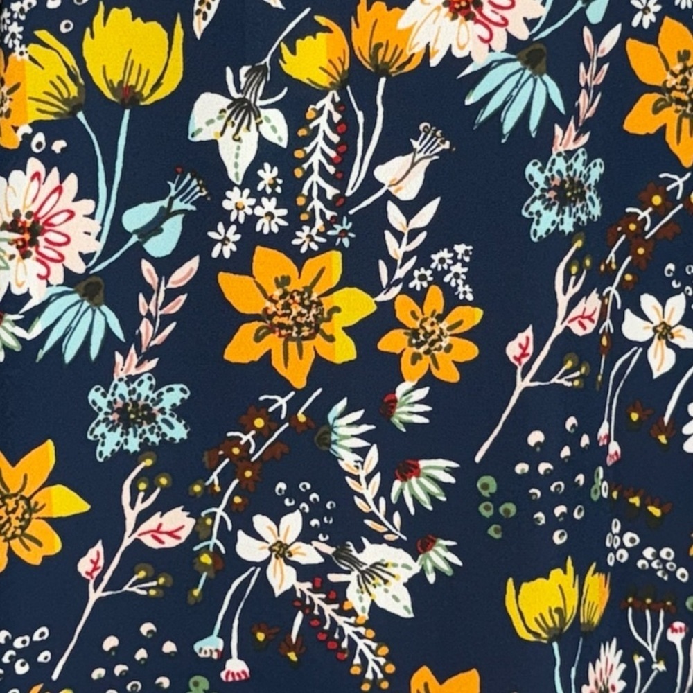 Lush Stitch Fix navy blue multicolor floral cold shoulder tank top size medium - Picture 7 of 9